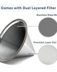 Pour Over Coffee Maker with Stainless Steel Filter